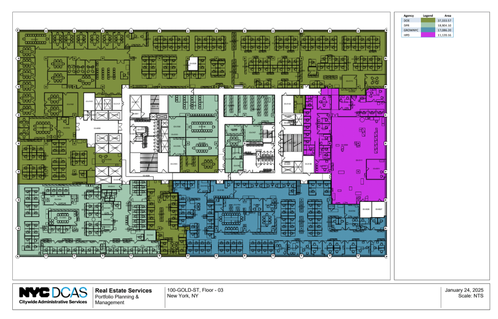 NYC 100 gold street blueprint rendering