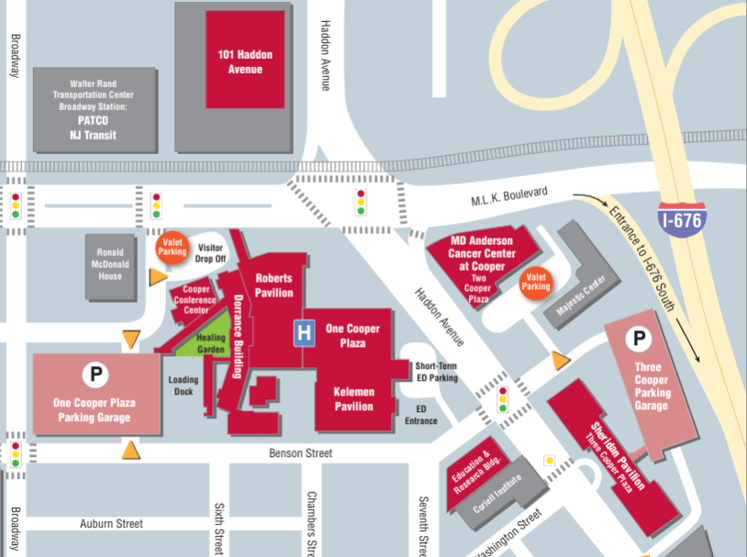 cooper Health Camden section map